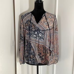 Dee Elly boho peasant top made in USA Size L